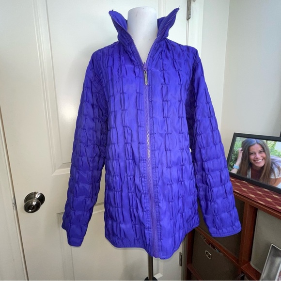 Mycra Pac Donatella Fashion Travel Reversible Rain Coat Purple Small - Picture 3 of 17